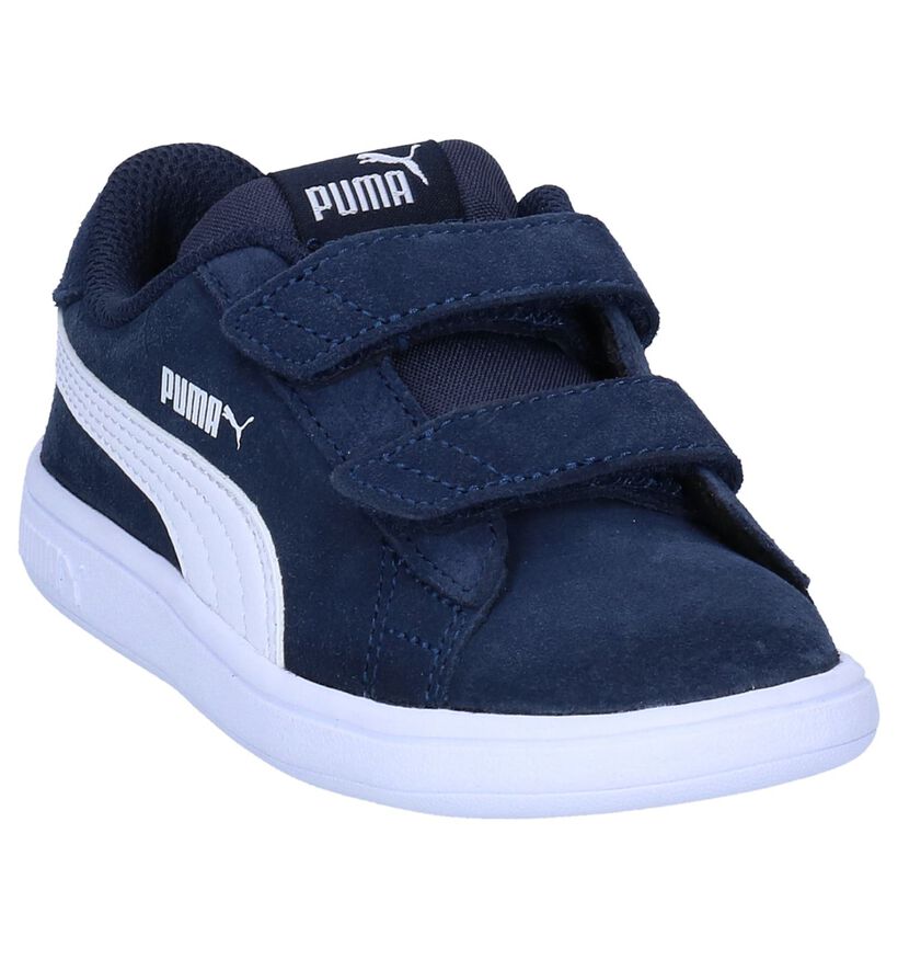 Donkerblauwe Sneakers Puma Smash v2 in leer (252630)