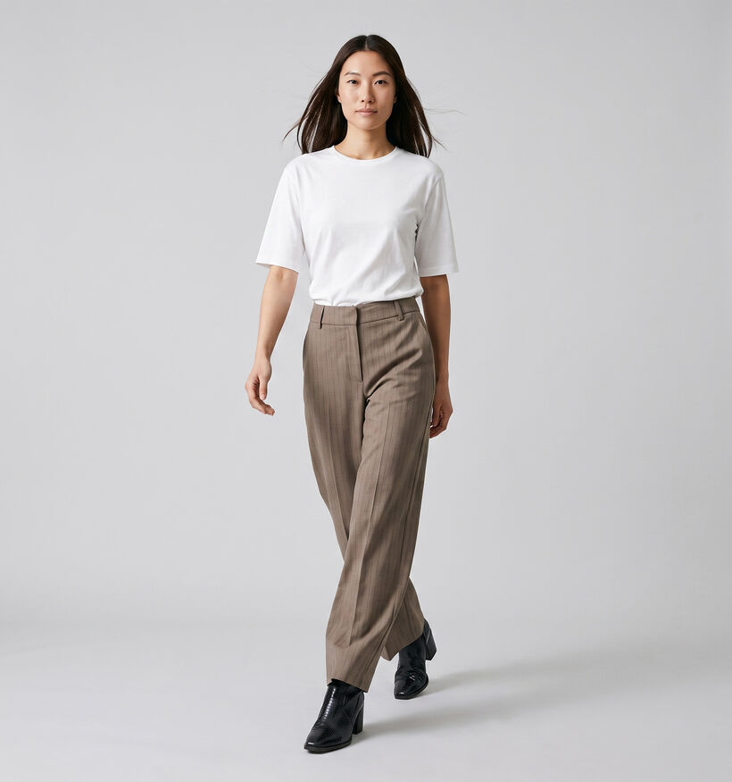 Vero Moda Norasia Pantalon classique en Beige fonc&eacute; pour femmes (385874)