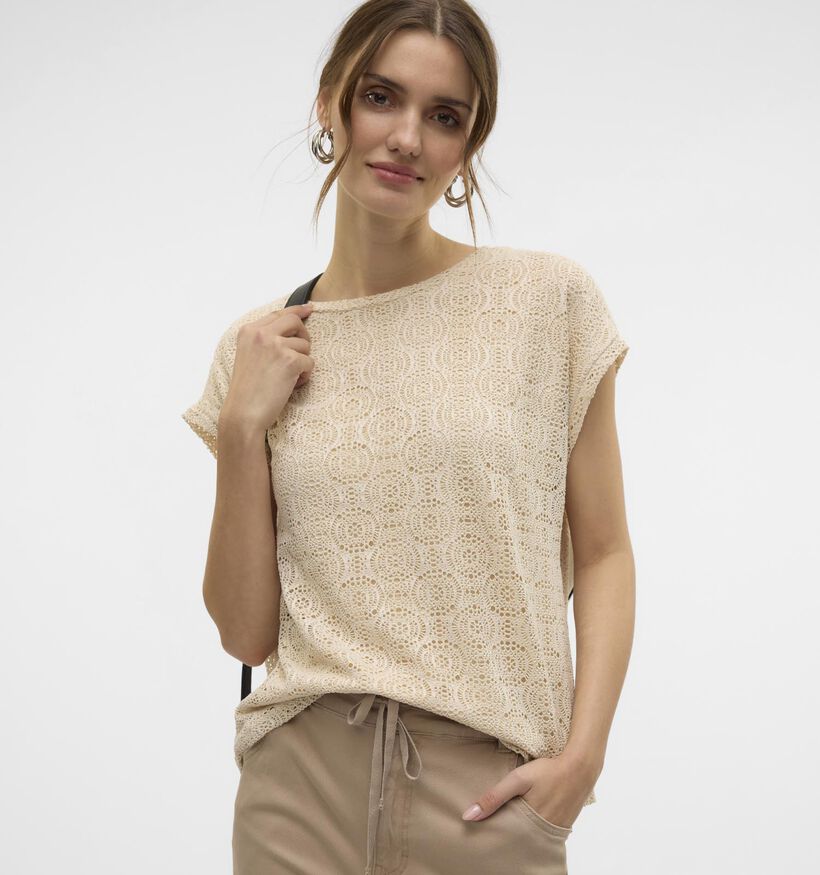 Vero Moda Maya Beige T-shirt met korte mouw voor dames (369399)