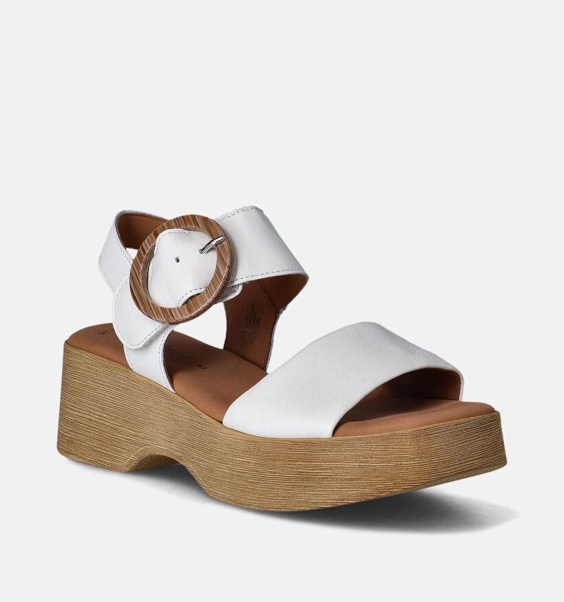 Gabor Best Fitting Witte Plateausandalen voor dames (355027)
