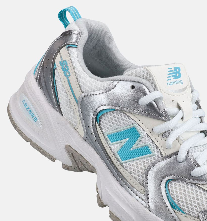 New Balance 530 Zilveren/Blauwe Sneakers voor meisjes (375215) - geschikt voor steunzolen