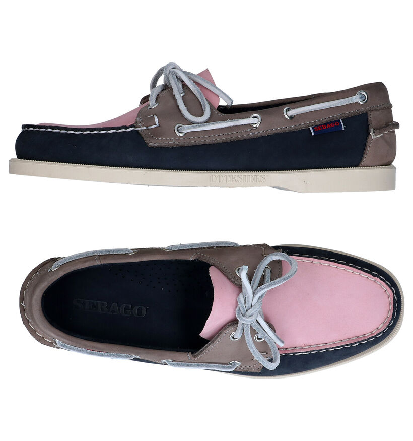 Sebago Dockside Blauwe Bootschoenen in daim (287823)