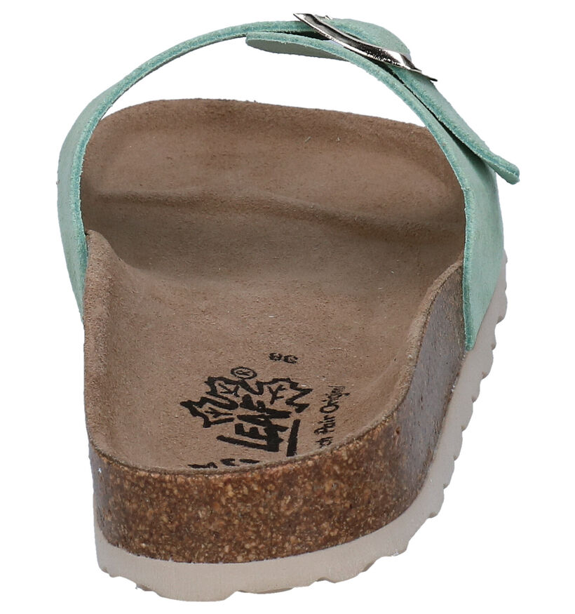 Big Leaf Groene Slippers in nubuck (292593)