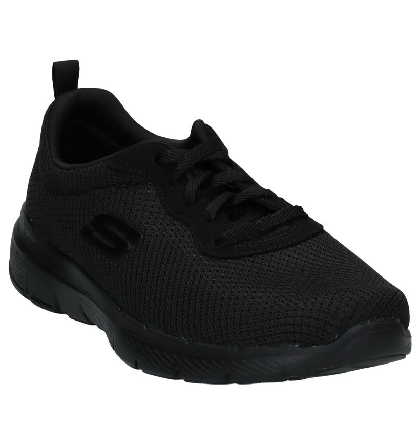 Skechers Flex Appeal 3.0 Zwarte Sneakers in stof (301476)
