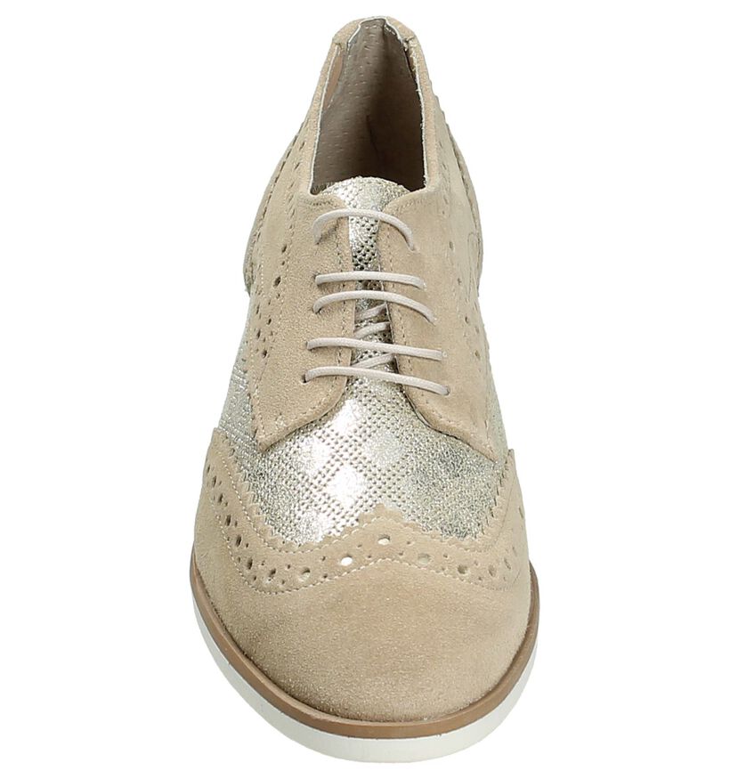 Eye Chaussures à lacets en Beige clair en daim (172292)