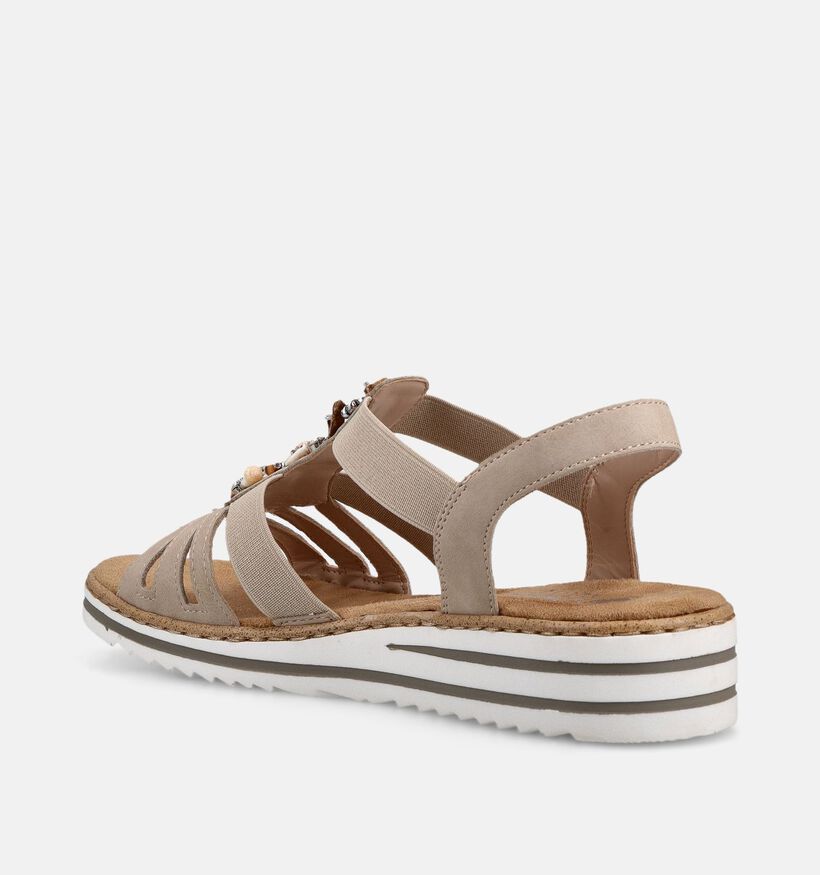 Rieker Beige Sandalen met Sleehak voor dames (370376)