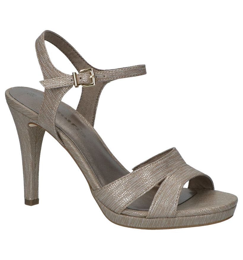 Taupe Sandalen High Heels Tamaris in kunstleer (214409)