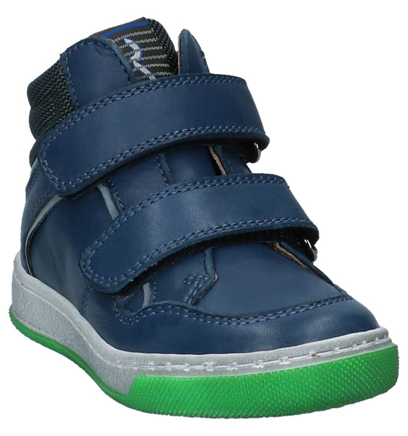 Donkerblauwe Boots met Velcro FR by Romagnoli in leer (223444)