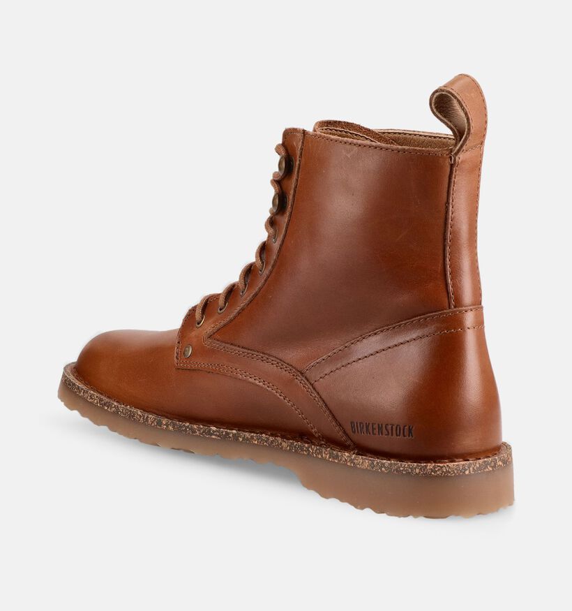 Birkenstock Bryson Leather Boots &agrave; lacets en Cognac pour hommes (377031) - pour semelles orthop&eacute;diques