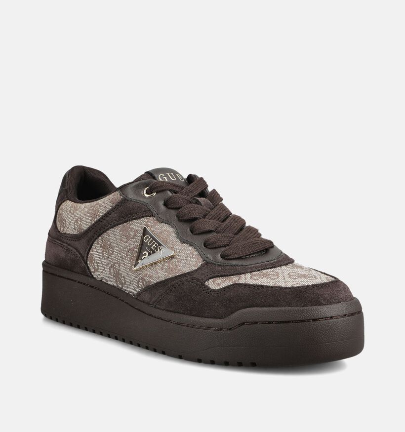 Guess Miram6 Donkerbruine Sneakers voor dames (375742) - geschikt voor steunzolen