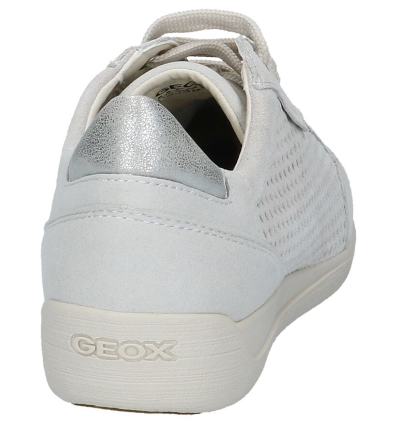 Platte Veterschoenen Beige Geox Myria in nubuck (220164)