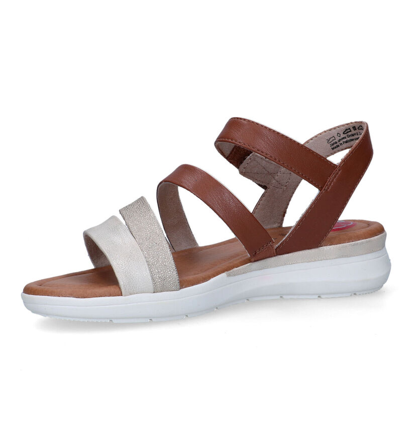 Jana Cognac Sandalen in kunstleer (323008)