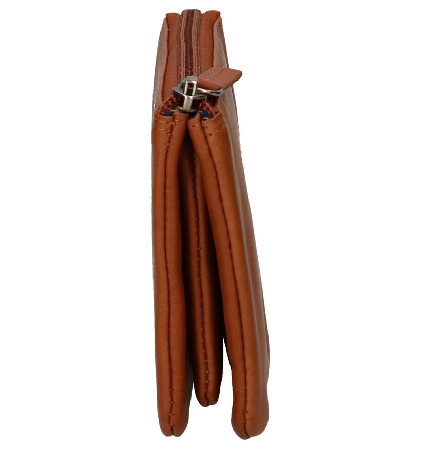 Euro-Leather Porte-monnaie zippé en Cognac pour femmes (343480)