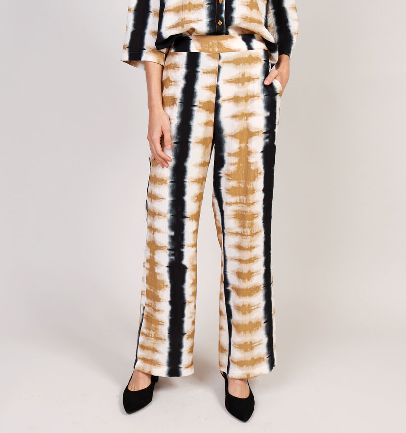 Vila Wrinkle Gele/Zwarte Broek voor dames (361348)