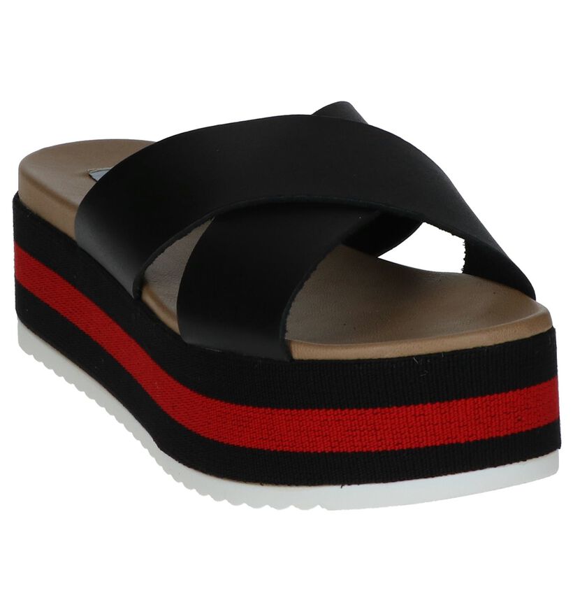 Steve Madden Asher Nu-pieds en Noir en cuir (245275)