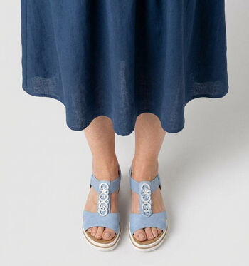 Rieker Sandalen Beige/Blauw