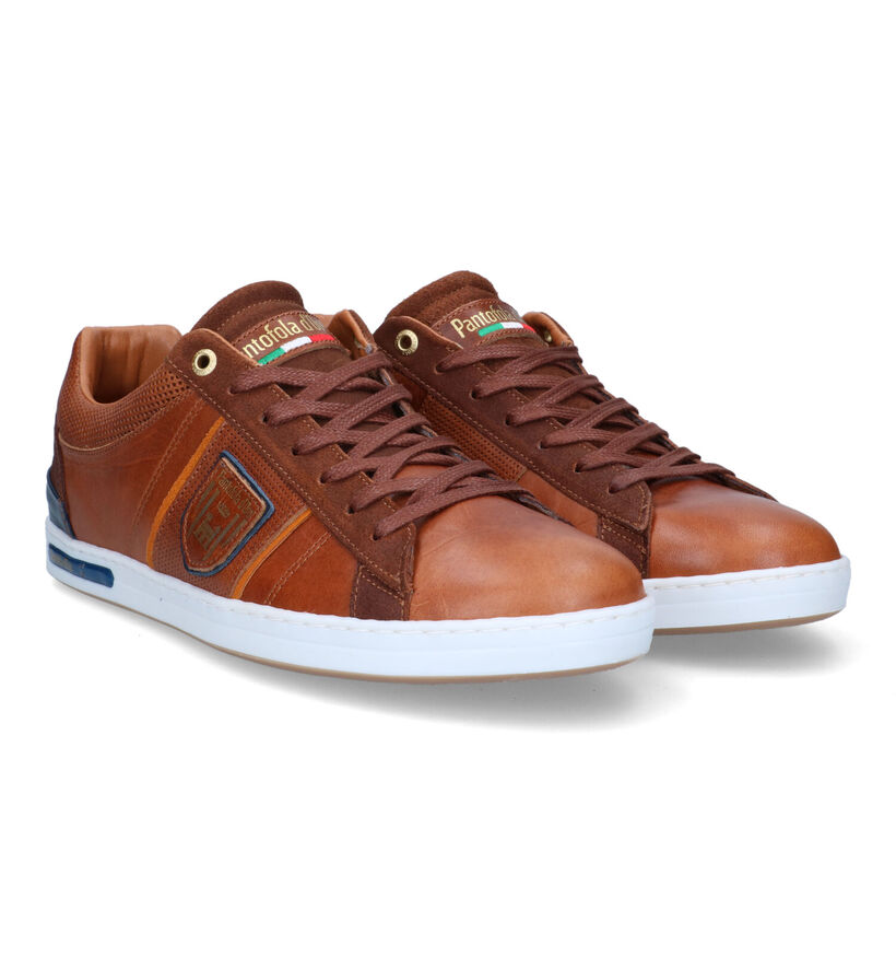 Pantofola d'Oro Torretta Chaussures à lacets en Cognac pour hommes (329977) - pour semelles orthopédiques