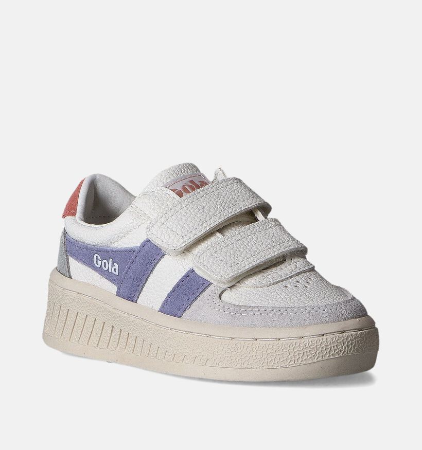 Gola 162 Granslam Trident Strap Baskets en Blanc pour garçons, filles (352375) - pour semelles orthopédiques