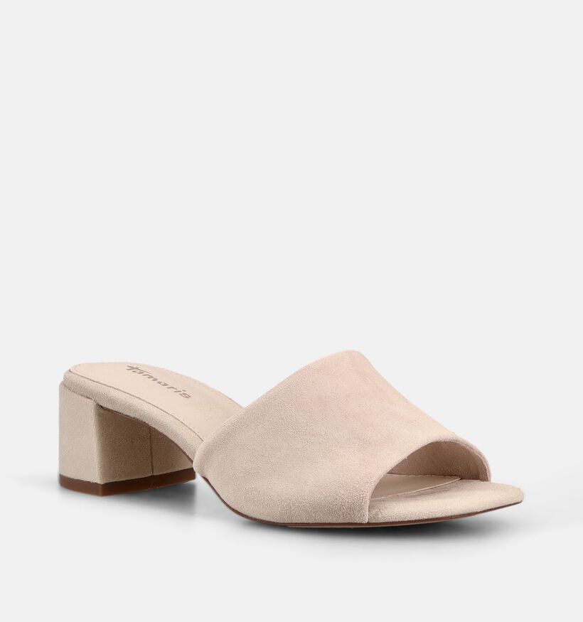 Tamaris Nude Suede Nu-pieds &agrave; talons en Beige pour femmes (371795)