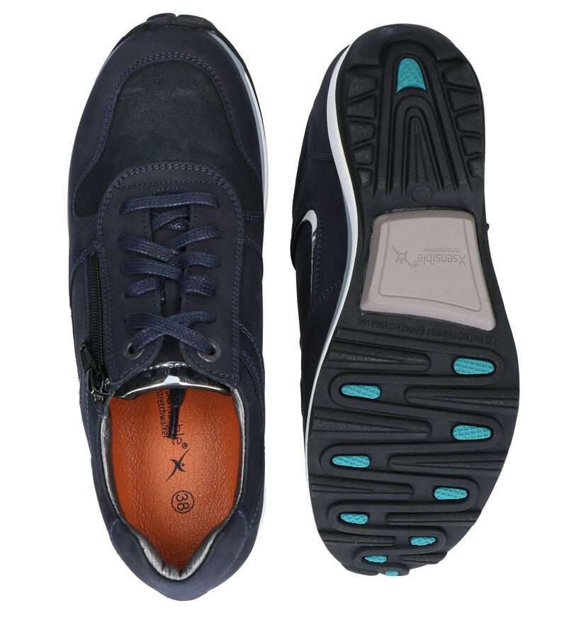 Xsensible Jersey GX Blauwe Veterschoenen in nubuck (284946)