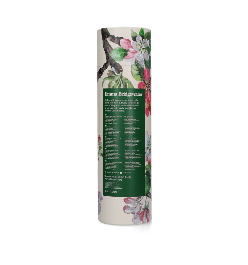 Chilly’s x Emma Bridgewater Blossom Gourde en Blanc 500ml pour femmes, filles (331270)
