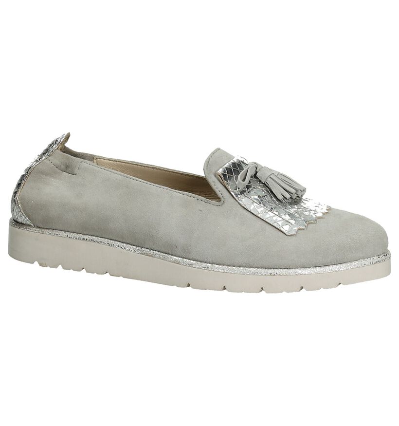 Julia Grey Chaussures slip-on en Taupe en daim (191751)