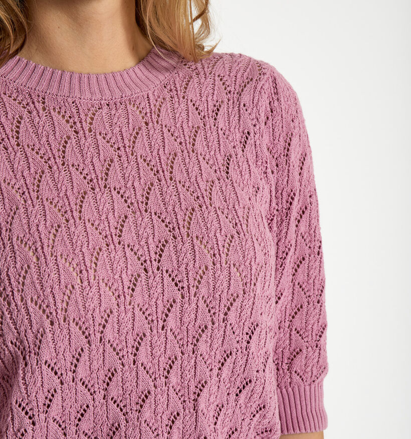 MINUS MSLamina Half Sleef Knit Pullover Roze Pull voor dames (359817)