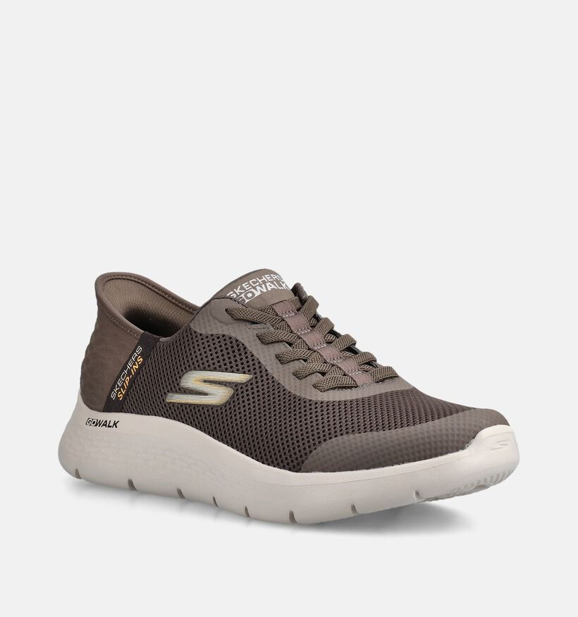 Skechers Go Walk Flex Slip-ins en Brun pour hommes (357778) - pour semelles orthop&eacute;diques