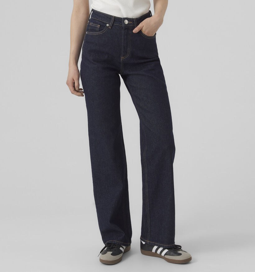 Vero Moda Tessa Donkerblauwe High rise Wide leg jeans L32 voor dames (361260)