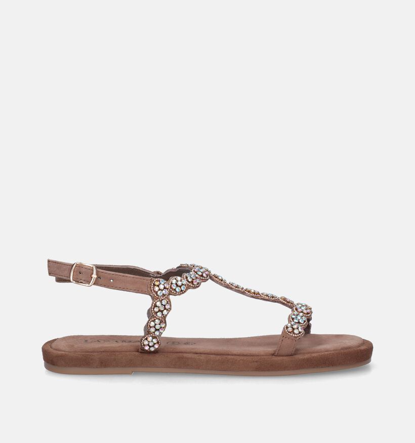 Lazamani Sandales plates en Cognac pour femmes (338384)