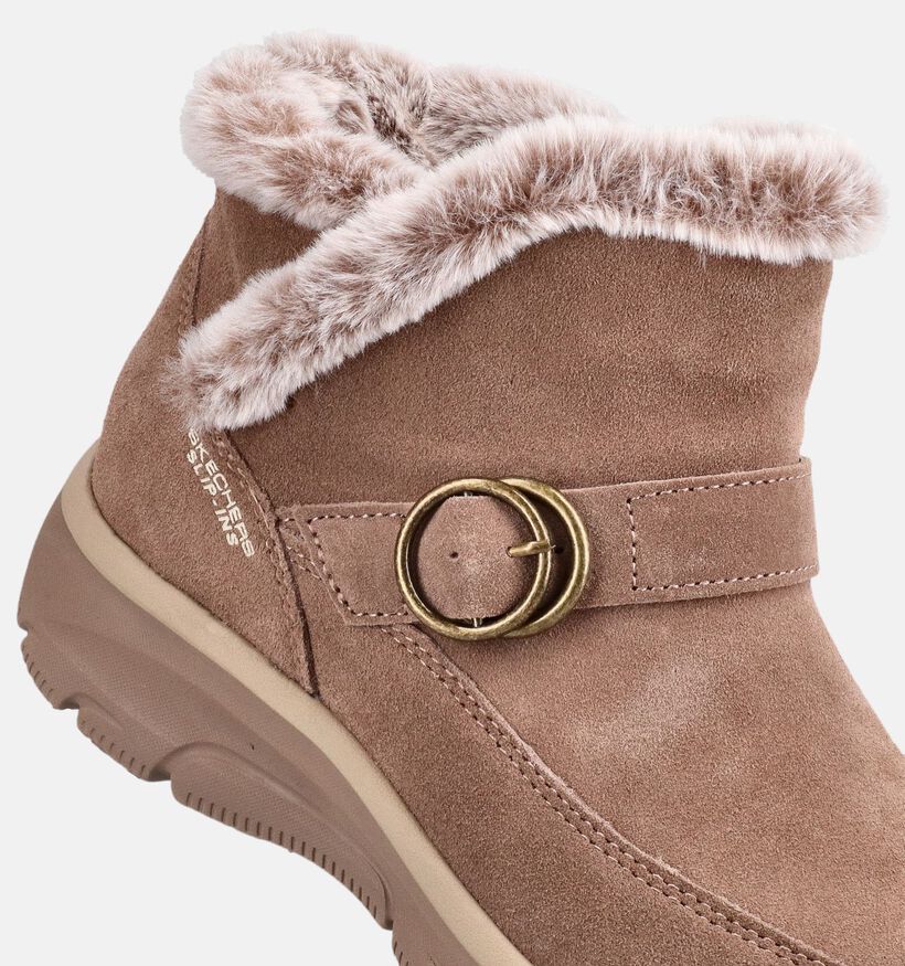Skechers Easy Going Bottines motardes en Taupe pour femmes (377985) - pour semelles orthop&eacute;diques