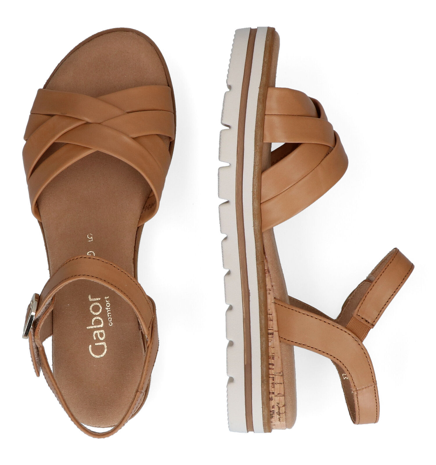 Gabor Comfort Cognac Sandalen Dames Sandalen Online op TORFS.BE