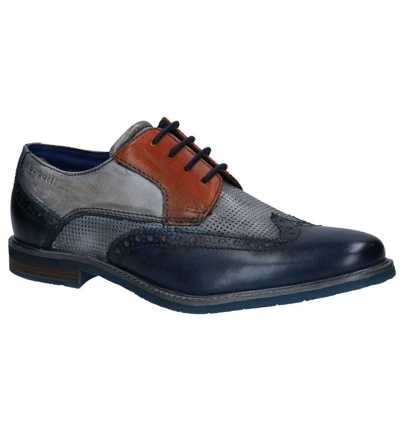 Bugatti Chaussures habill&eacute;es en Bleu en cuir (293628)