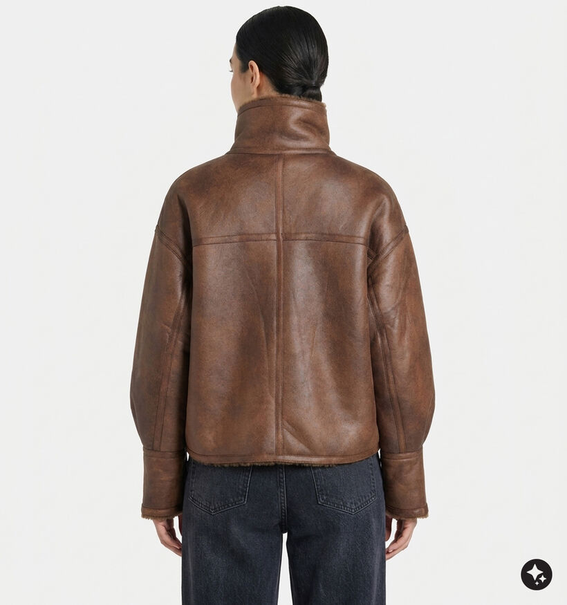 Orfeo Maegan Manteau court en Brun fonc&eacute; pour femmes (381654)