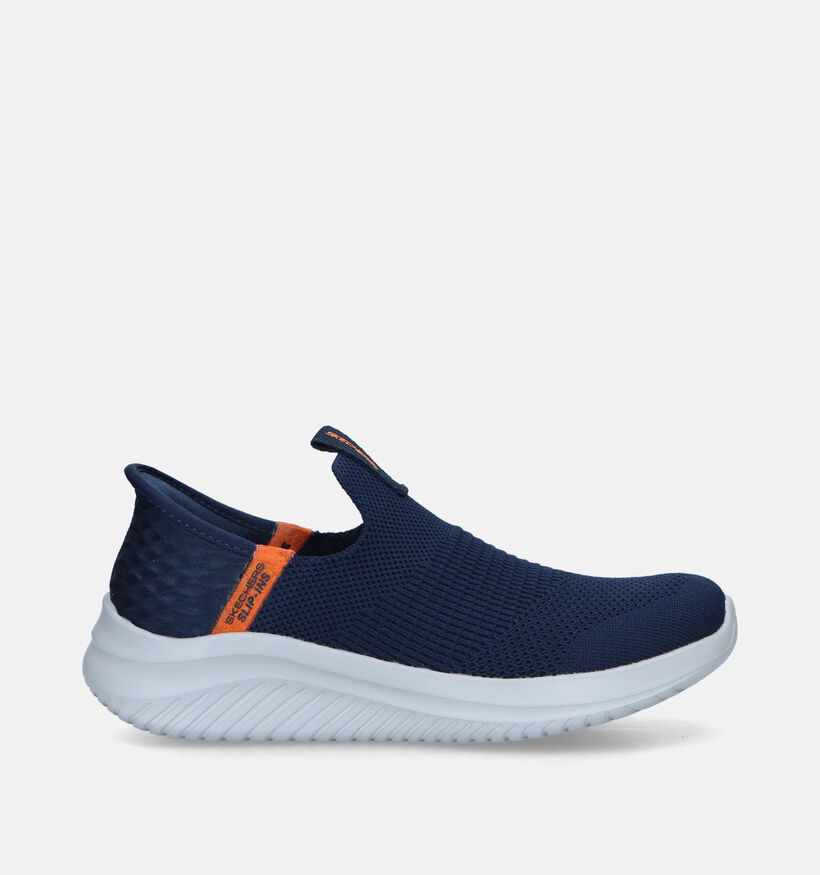 Skechers Ultra Flex 3.0 Smooth Step Blauwe Slip-on Sneakers voor jongens, meisjes (367532)