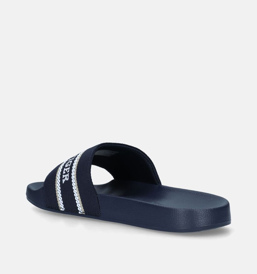 Tommy Hilfiger Webbing Slide Blauwe Badslippers voor dames (336397)