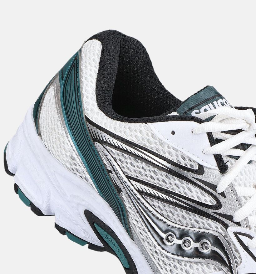 Saucony Ride Millenium Baskets basses en Blanc/Vert pour hommes (376424) - pour semelles orthop&eacute;diques