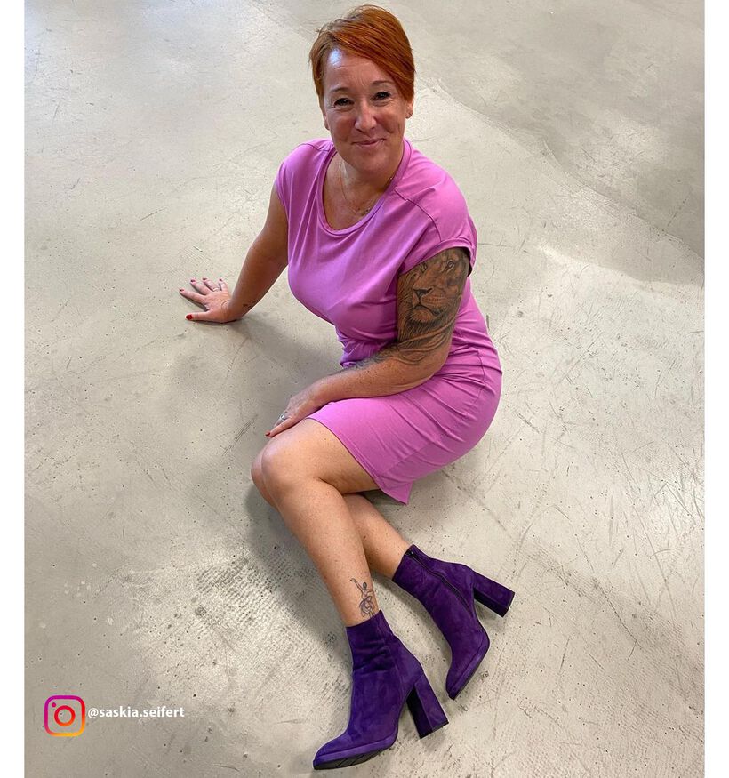 Cristian Daniel Bottines à talons en Violet pour femmes (317498)