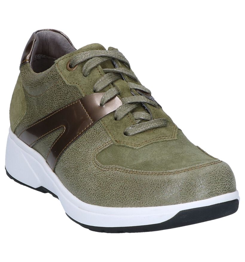 Xsensible Chaussures à lacets en Vert kaki en nubuck (246452)