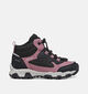 Geox Magnetar Girl Boots &agrave; lacets en Noir/Rose pour filles (377768) - pour semelles orthop&eacute;diques