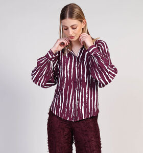 Vila Kirse Fig Bordeaux/Witte Blouse voor dames (364097)
