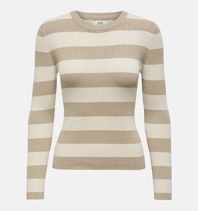 JDY Plum Beige Gestreepte trui voor dames (351361)