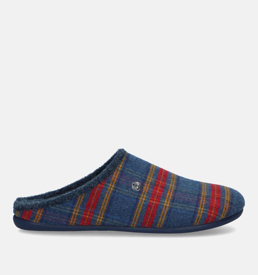 Hush Puppies Daupy Pantoufles à carreaux en Bleu pour hommes (330016)