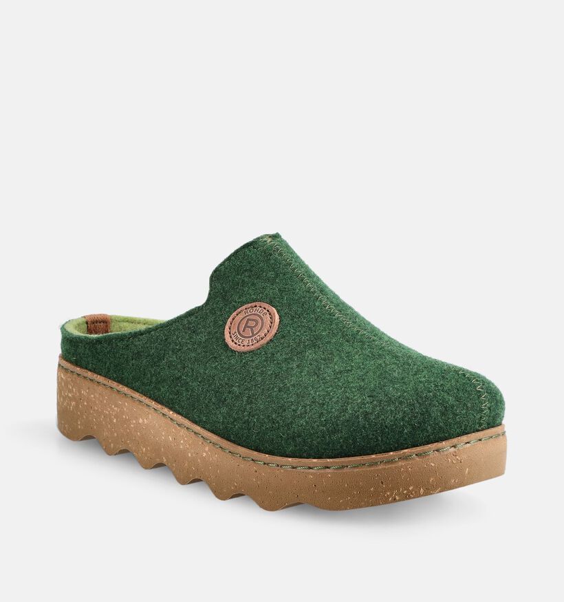 Rohde Foggia Groene Open Pantoffels voor dames (380029) - geschikt voor steunzolen