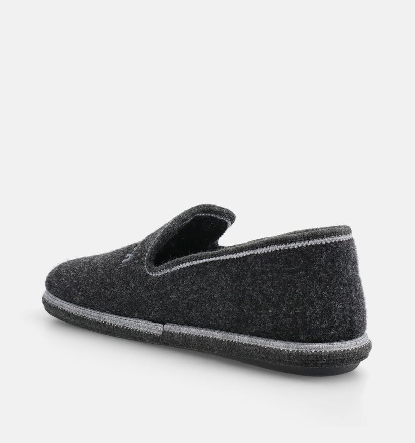 Scapa Pantoufles ferm&eacute;es en Gris fonc&eacute; pour hommes (380969) - pour semelles orthop&eacute;diques