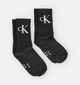 Calvin Klein Socks Monogram Zwarte Kousen (2 Paar) voor dames (362715)