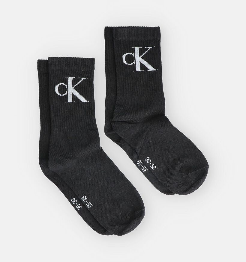 Calvin Klein Socks Monogram Zwarte Kousen (2 Paar) voor dames (362715)