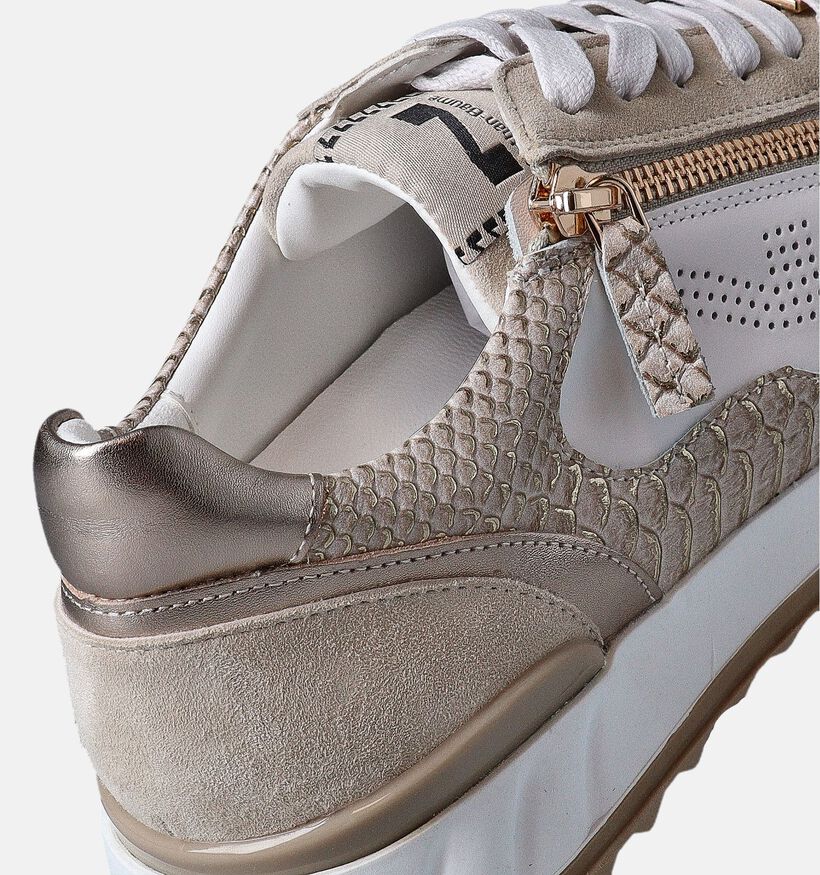 Nathan-Baume Beige Veterschoenen voor dames (356265) - geschikt voor steunzolen