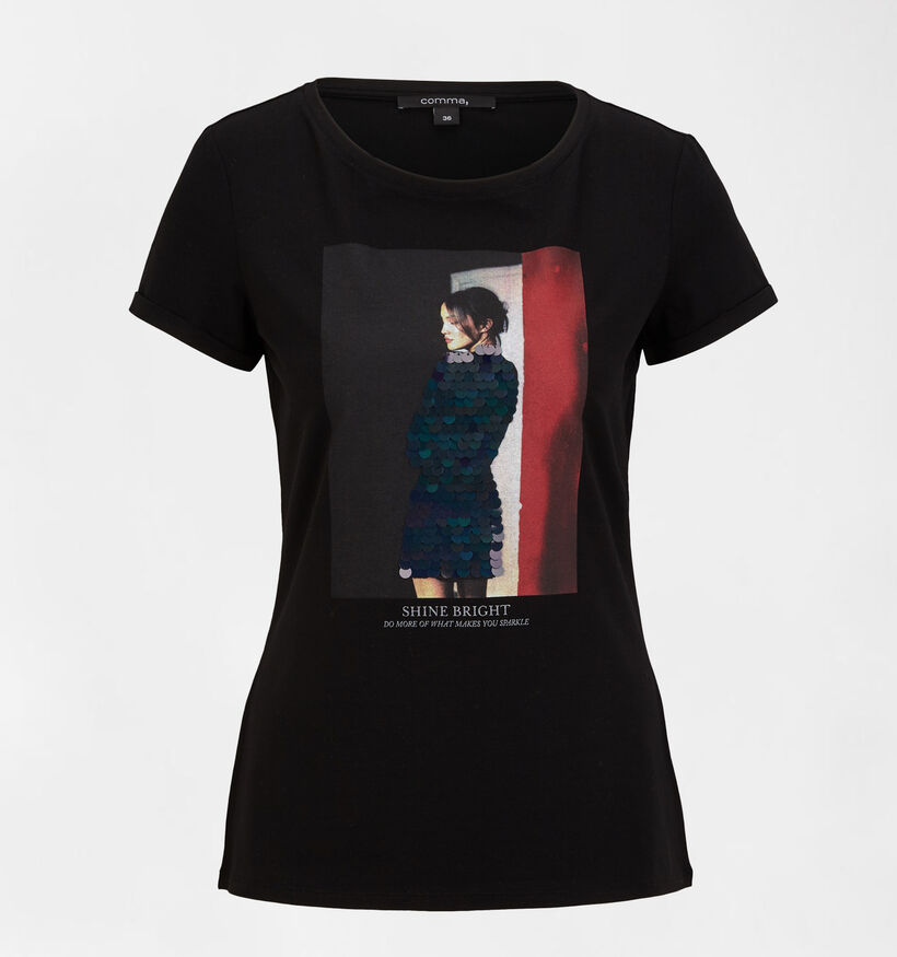 comma T-shirt en Noir (292868)