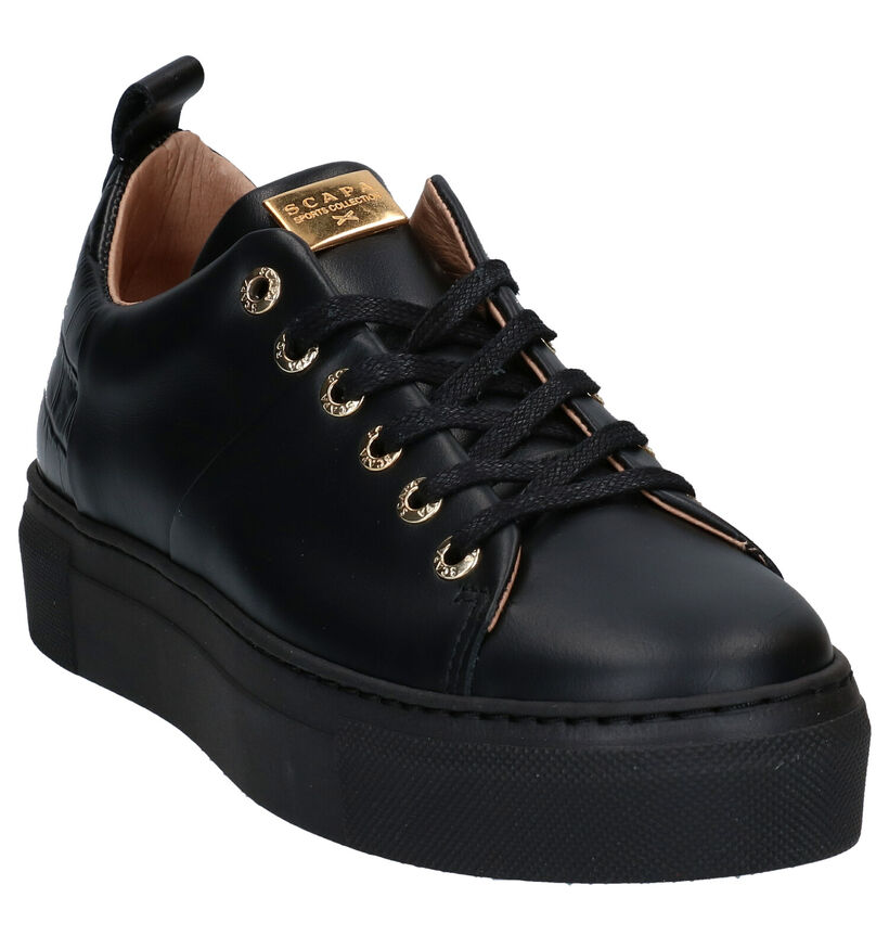 Scapa Zwarte Veterschoenen in leer (281247)